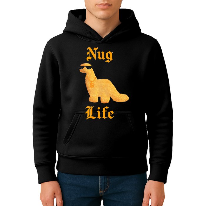 Nug Life Dino Nuggs Dino Chicken Nuggets Dinosaur Nugget Kids Hoodie
