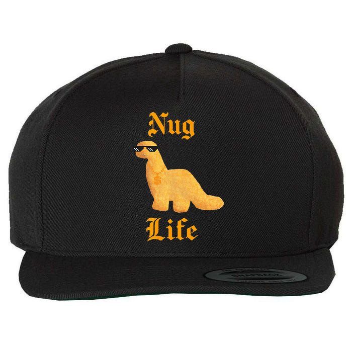 Nug Life Dino Nuggs Dino Chicken Nuggets Dinosaur Nugget Wool Snapback Cap