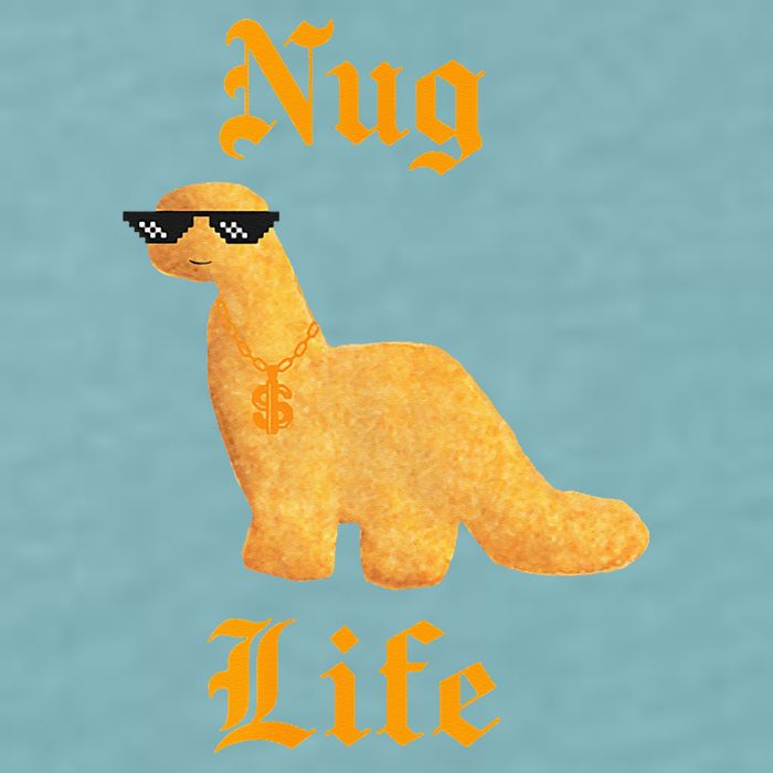 Nug Life Dino Nuggs Dino Chicken Nuggets Dinosaur Nugget Sueded Cloud Jersey T-Shirt