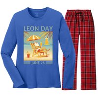 National Leon Day June 25 Noel Christmas Gift Women's Long Sleeve Flannel Pajama Set 