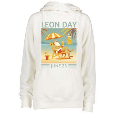 National Leon Day June 25 Noel Christmas Great Gift Womens Funnel Neck Pullover Hood