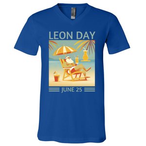 National Leon Day June 25 Noel Christmas Great Gift V-Neck T-Shirt