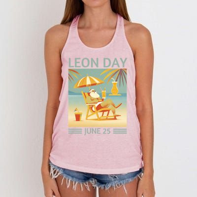 National Leon Day June 25 Noel Christmas Great Gift Women's Knotted Racerback Tank