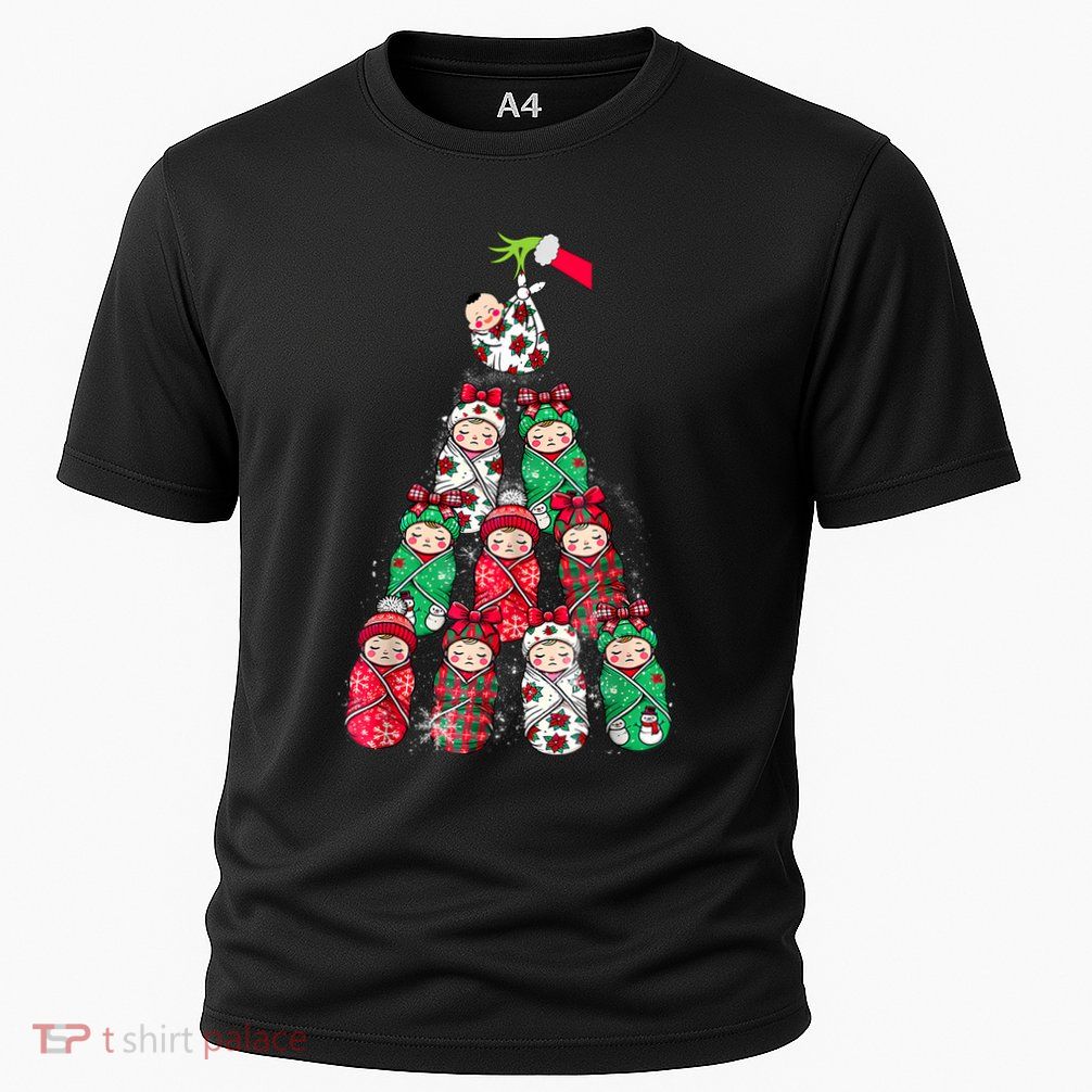 Nicu Labor Delivery Nurse Santa Christmas Xmas Pajamas Funny Performance Shirt