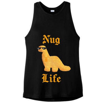 Nug Life Dino Nuggs Dino Chicken Nuggets Dinosaur Nugget Ladies PosiCharge Tri-Blend Wicking Tank