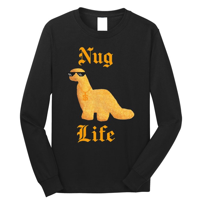 Nug Life Dino Nuggs Dino Chicken Nuggets Dinosaur Nugget Long Sleeve Shirt