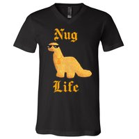 Nug Life Dino Nuggs Dino Chicken Nuggets Dinosaur Nugget V-Neck T-Shirt