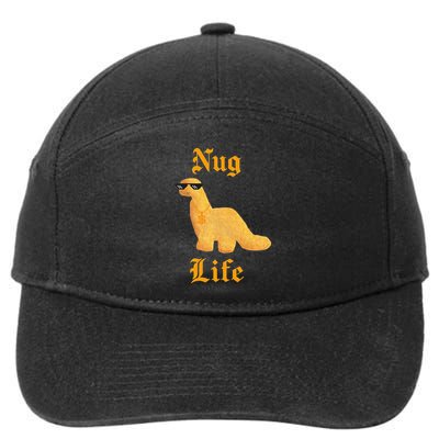 Nug Life Dino Nuggs Dino Chicken Nuggets Dinosaur Nugget 7-Panel Snapback Hat