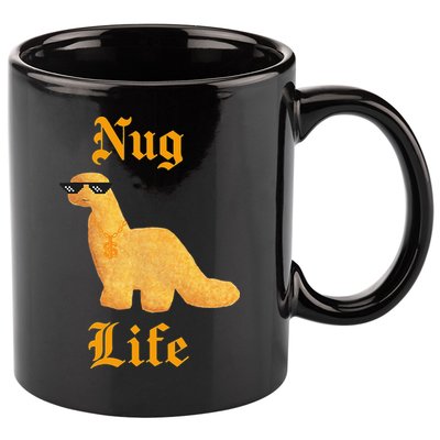 Nug Life Dino Nuggs Dino Chicken Nuggets Dinosaur Nugget 11oz C Handle Ceramic Mug
