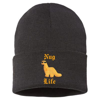 Nug Life Dino Nuggs Dino Chicken Nuggets Dinosaur Nugget Sustainable Knit Beanie