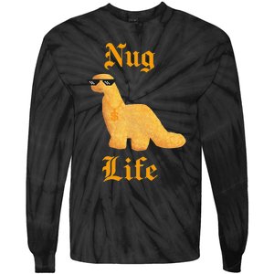 Nug Life Dino Nuggs Dino Chicken Nuggets Dinosaur Nugget Tie-Dye Long Sleeve Shirt