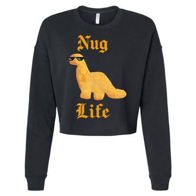 Nug Life Dino Nuggs Dino Chicken Nuggets Dinosaur Nugget Cropped Pullover Crew