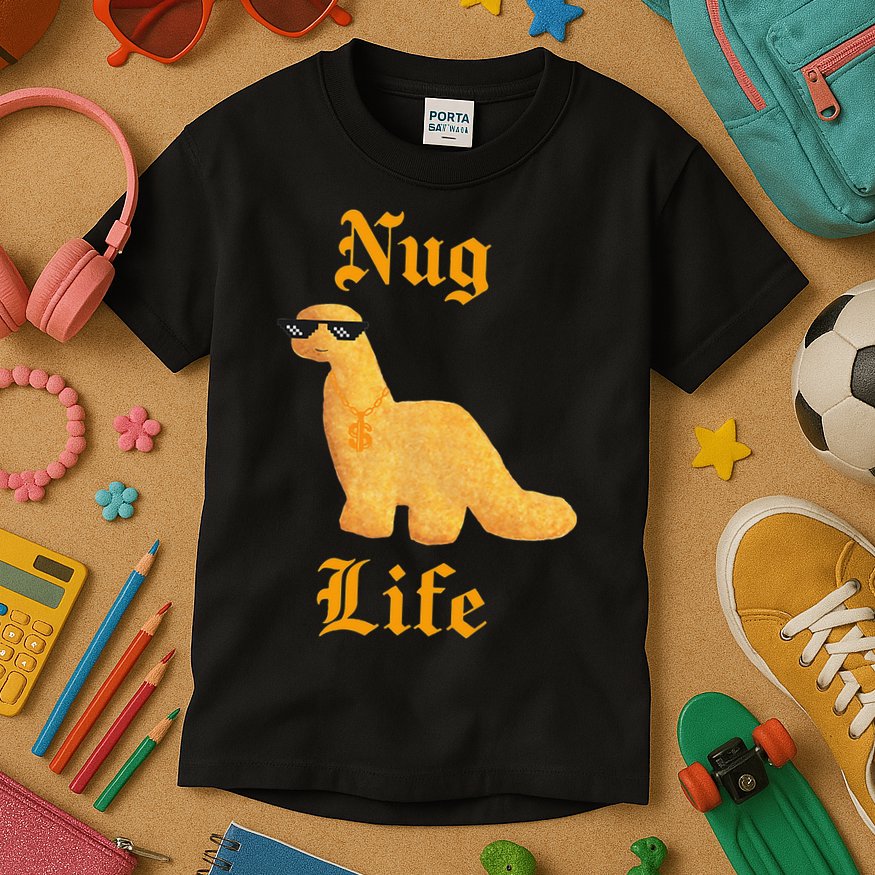 Nug Life Dino Nuggs Dino Chicken Nuggets Dinosaur Nugget Kids T-Shirt