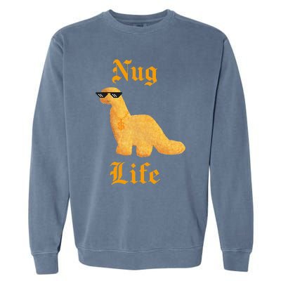 Nug Life Dino Nuggs Dino Chicken Nuggets Dinosaur Nugget Garment-Dyed Sweatshirt