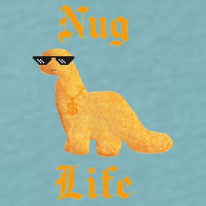 Nug Life Dino Nuggs Dino Chicken Nuggets Dinosaur Nugget Sueded Cloud Jersey T-Shirt