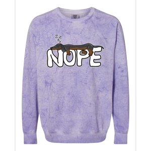 Nope Lazy Dachshund Dog Lover Great Gift Colorblast Crewneck Sweatshirt