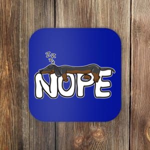 Nope Lazy Dachshund Dog Lover Great Gift Coaster