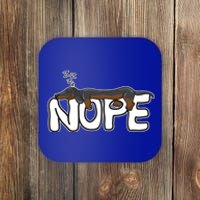 Nope Lazy Dachshund Dog Lover Great Gift Coaster