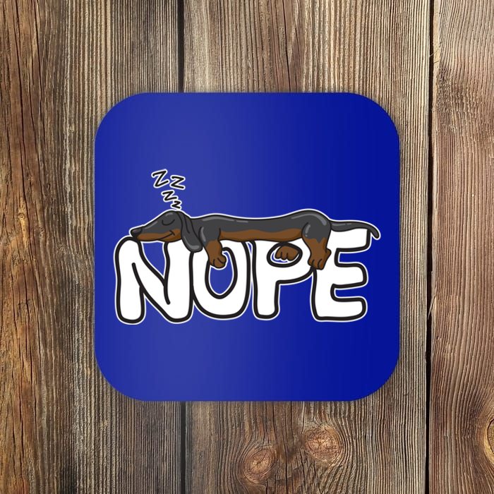 Nope Lazy Dachshund Dog Lover Great Gift Coaster