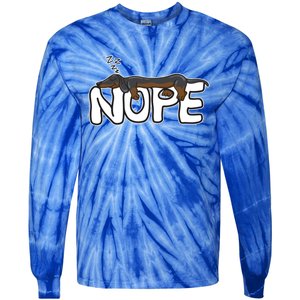 Nope Lazy Dachshund Dog Lover Great Gift Tie-Dye Long Sleeve Shirt