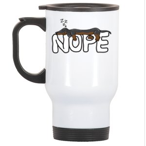 Nope Lazy Dachshund Dog Lover Great Gift Stainless Steel Travel Mug