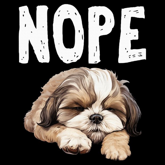 Nope Lazy Dog Funny Shih Tzu Drawstring Bag