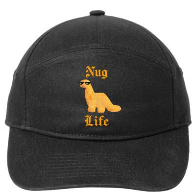 Nug Life Dino Nuggs Dino Chicken Nuggets Dinosaur Nugget 7-Panel Snapback Hat
