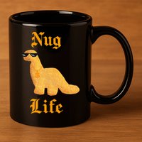 Nug Life Dino Nuggs Dino Chicken Nuggets Dinosaur Nugget 11oz C Handle Ceramic Mug