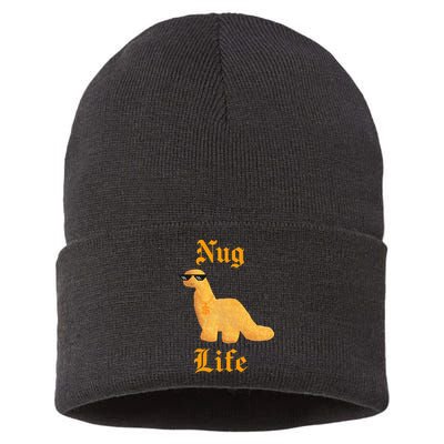 Nug Life Dino Nuggs Dino Chicken Nuggets Dinosaur Nugget Sustainable Knit Beanie