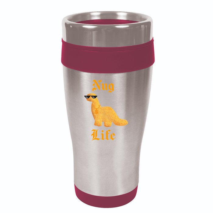 Nug Life Dino Nuggs Dino Chicken Nuggets Dinosaur Nugget 16oz Travel Tumbler