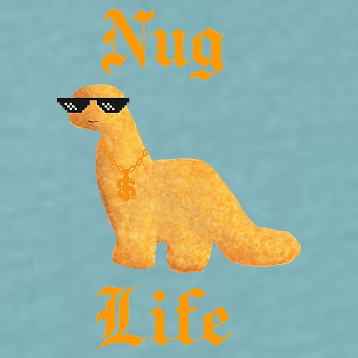 Nug Life Dino Nuggs Dino Chicken Nuggets Dinosaur Nugget Sueded Cloud Jersey T-Shirt