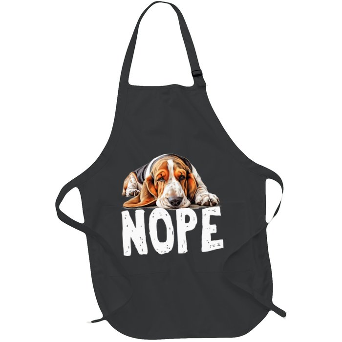 Nope Lazy Dog Funny Basset Hound Apron