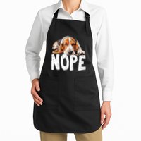 Nope Lazy Dog Funny Basset Hound Apron