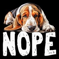 Nope Lazy Dog Funny Basset Hound Apron