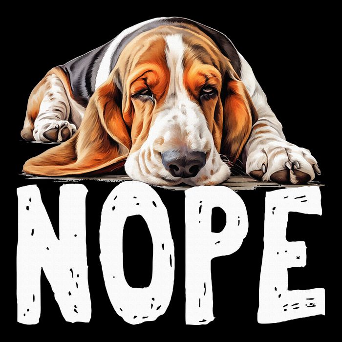 Nope Lazy Dog Funny Basset Hound Apron