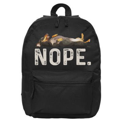 Nope Lazy Dachshund 16 in Basic Backpack