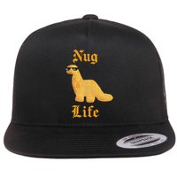 Nug Life Dino Nuggs Dino Chicken Nuggets Dinosaur Nugget Flat Bill Trucker Hat