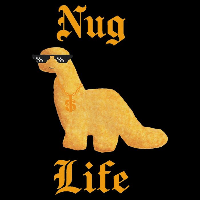 Nug Life Dino Nuggs Dino Chicken Nuggets Dinosaur Nugget Flat Bill Trucker Hat