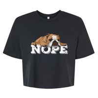 Nope Lazy English Bulldog Dog Lover Bella+Canvas Jersey Crop Tee