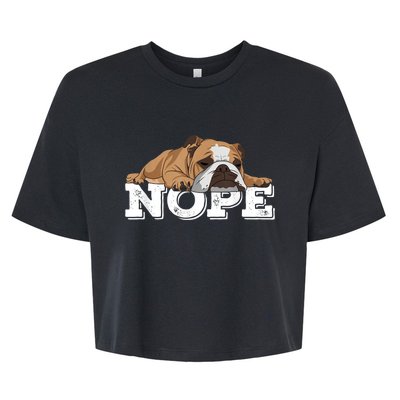 Nope Lazy English Bulldog Dog Lover Bella+Canvas Jersey Crop Tee