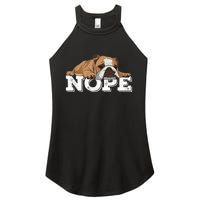 Nope Lazy English Bulldog Dog Lover Women's Perfect Tri Rocker Tank