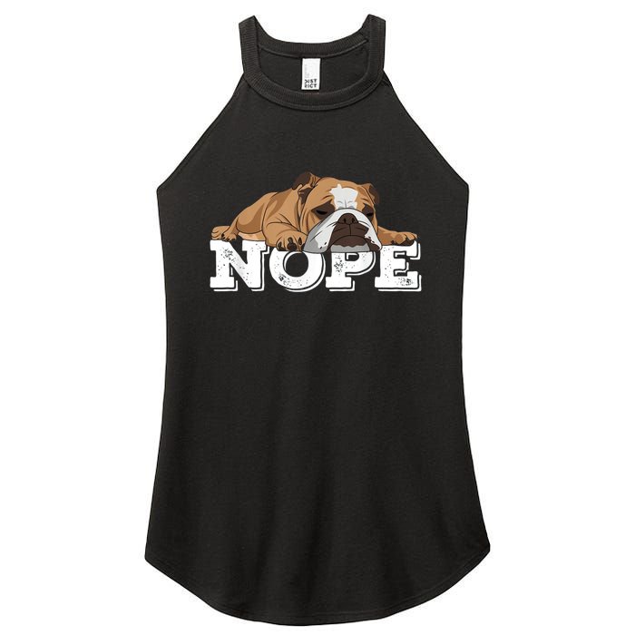 Nope Lazy English Bulldog Dog Lover Women's Perfect Tri Rocker Tank