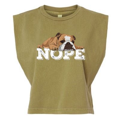 Nope Lazy English Bulldog Dog Lover Garment-Dyed Women's Muscle Tee