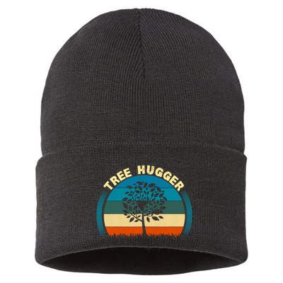 Nature Lovers Earth Environmentalist Tree Hugger Sunset Sustainable Knit Beanie