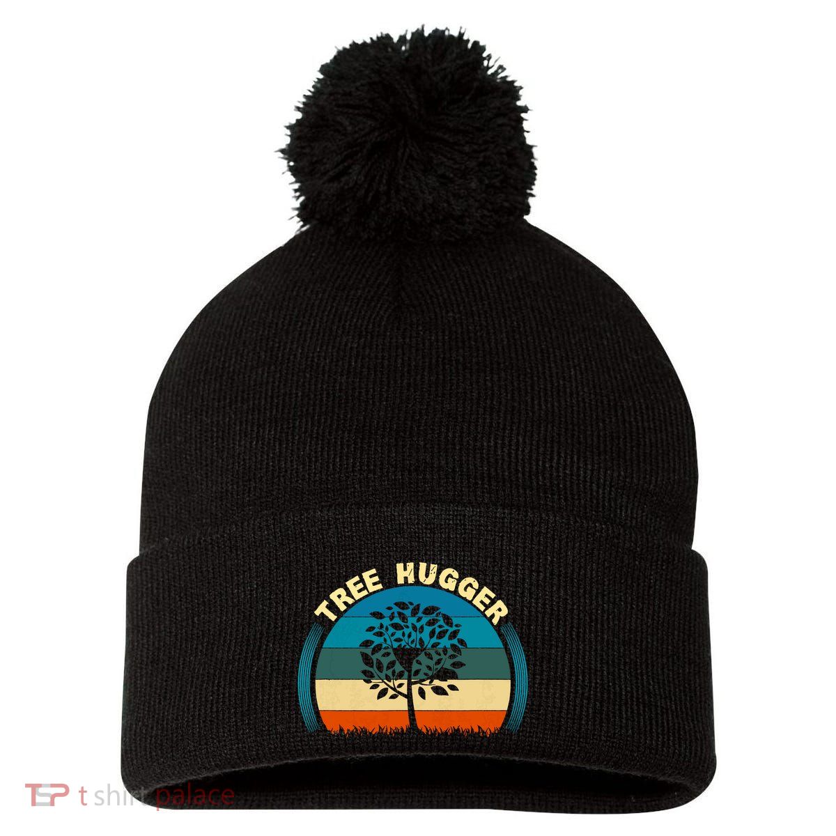 Nature Lovers Earth Environmentalist Tree Hugger Sunset Pom Pom 12in Knit Beanie