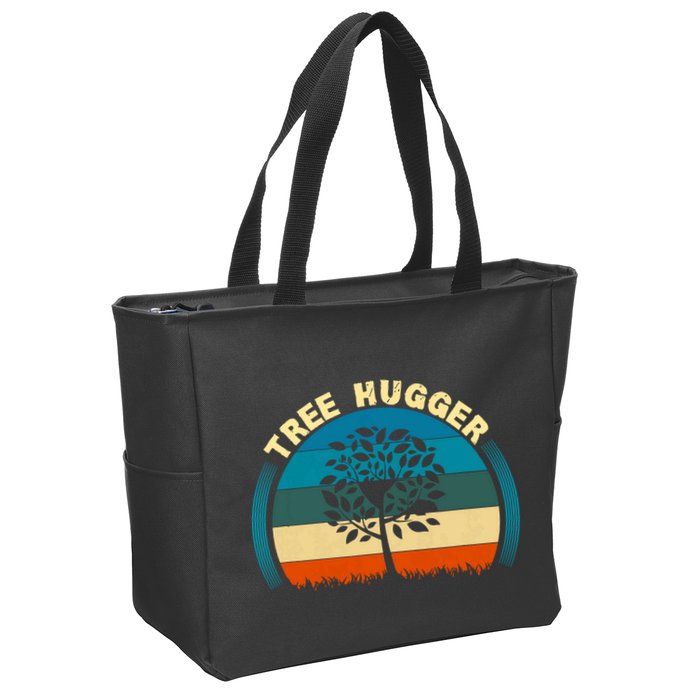 Nature Lovers Earth Environmentalist Tree Hugger Sunset Zip Tote Bag