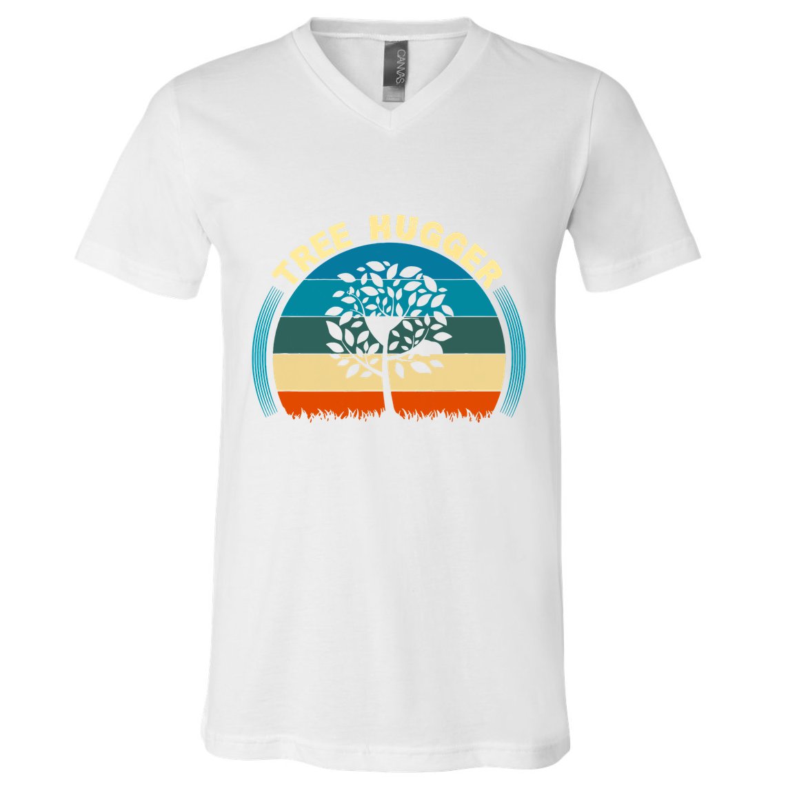 Nature Lovers Earth Environmentalist Tree Hugger Sunset V-Neck T-Shirt