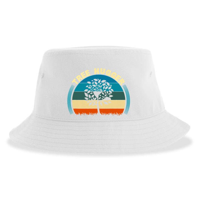 Nature Lovers Earth Environmentalist Tree Hugger Sunset Sustainable Bucket Hat