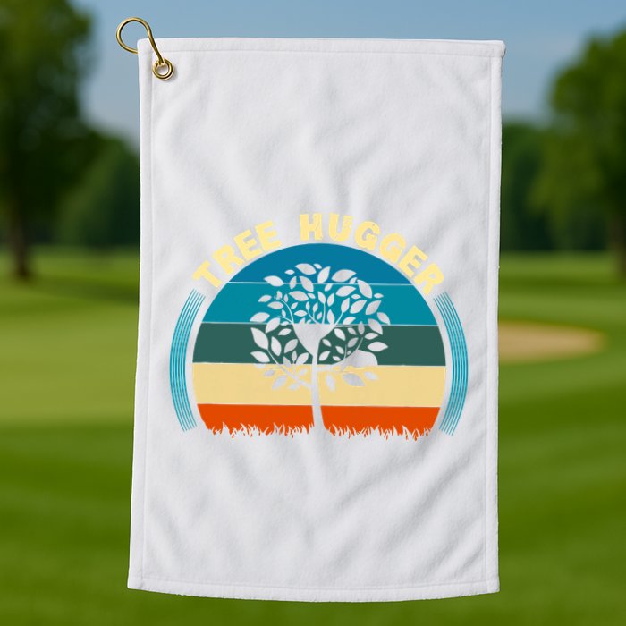 Nature Lovers Earth Environmentalist Tree Hugger Sunset Golf Towel