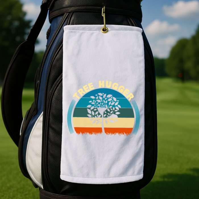 Nature Lovers Earth Environmentalist Tree Hugger Sunset Golf Towel